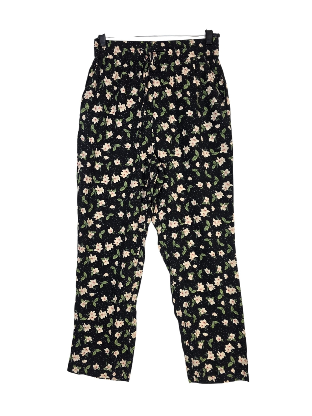 Sofie Schnoor Women's Black Floral Pull-On Draw string Trousers